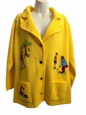 Andreno Argent Vintage Golf Cardigan Size Large